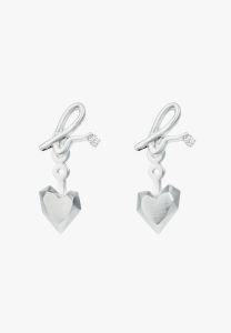 agnès b. -女裝  "Carving of love" 心形耳環 (玫瑰金色/銀色)