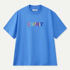 (eVoucher) Esprit Multicolour Embroidered Logo Crew Neck T-Shirt (Blue