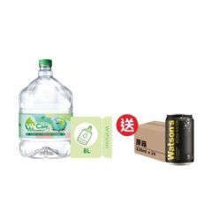 屈臣氏蒸餾水 - 8公升 電子水券 [原廠行貨] 6箱 (12樽)  (送[原箱] 屈臣氏蘇打水 330毫升X24)