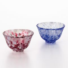 津輕玻璃 - 清酒杯套裝 - Sakura Fubuki / Iwashimizu (FS-71541)
