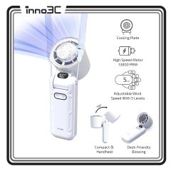 inno3C i-F7 速冷手提風扇 | 手持+座檯+扣環製冷高速風扇 | 高速冰感便攜風扇 CR-i-F5_WH