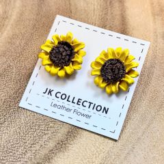 JK collection - Leather Sunflower Earrings JK-collection-06