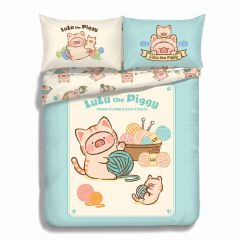 Casablanca - LuLu the Piggy Cartoon Cotton Series Bedding Set - Single/Double/Full/Queen (LU013GBS) LU013GBS_ALL