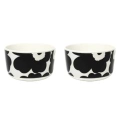 Marimekko Unikko Bowl 2.5DL (2pc Set)(White & Black) CR-MMK-BWL-UNK-BLK