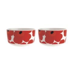 Marimekko - Unikko Bowl 5DL Set of Two (Red & White) CR-MMK-BWL-UNK-RED