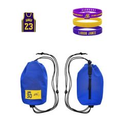NBA - Mini Player Training Drawstring Bag+ 3 pcs. set Silicone strap + Classic Jersey Pin (LeBron James) CR-NBPA-BAG240068