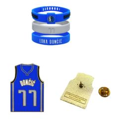 NBA - 3 pcs. set Players silicone strap + Classic Jersey Pin (Doncic) CR-NBPA-BAL240004