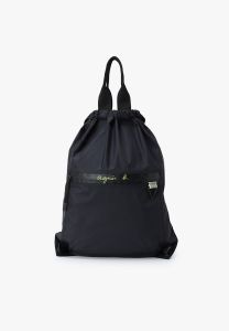 agnès b. - 男女通用尼龍背包 (黑色/棕色)