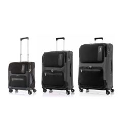 American Tourister - MAXWELL 行李箱 (18吋/25吋/30吋) TSA (黑色/灰色) CR-SS-HA6-29-all