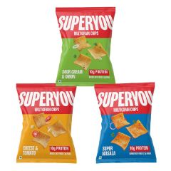 [E-Voucher] SuperYou - [3BAG] Multigrain Protein Chips - Cheese Tomato + Sour Cream Onion + Super Masala CR-SY-CHIP-MIX-3B