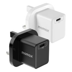 Momax - ONEPLUG 20W USB-C Mini Charger Buy 1 get 1 Free (Black/White) CR-UM35U-MO