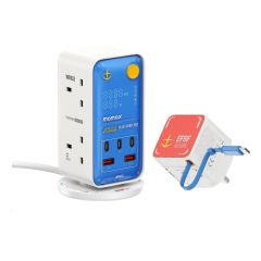 [Momax x Gundam 聯邦家居組合] - 1-Charge+ 35W GaN 伸縮USB-C 線充電器 (高達) + 1-Charge Work Flow PD 35W 6位拖板 (高達)