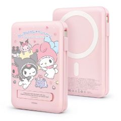 GARMMA - Sanrio 磁吸帶線五合一行動電源 10000mAh [Kuromi / My Melody] CR_5IN1-KU_ME_ALL