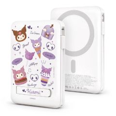 GARMMA - Sanrio 磁吸帶線五合一行動電源 10000mAh [白色] CR_5IN1-KU_WH