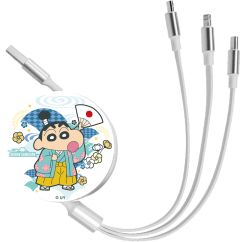 Anichi - 3合1伸縮快充數據線 - 小新(日本服)