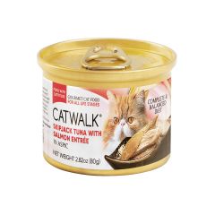 Catwalk - Skipjack Tuna with Salmon|Cat Can (80g) #13886CW-GRC
