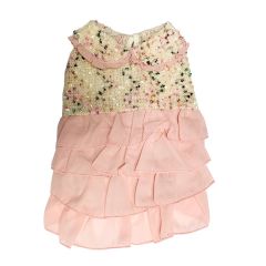PomPreece -【Pomp Gold】Japanese Cotton Dog Clothes - Pink; Fluffy Fairy One-Piece (3 sizes) DDP149P_all