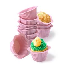 Dr. Cook - Silicone Flower Muffin Cupcake Baking Cup Molds (Set of 12) DR1033