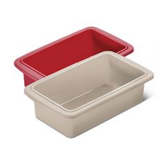 DR1093-MO Dr. Cook - Silicone Rectangular Bread & Cake Baking Mold Pan 2.4L(Beige/Red)