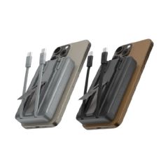 Elementz - 10000mAh 6-in-1 Dual C-wire Magnetic Wireless Power Bank PE-MC2 [Black/Grey] ELE_PE_MC2_ALL