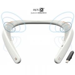 EM-Tech - My Theater Bluetooth Wearable Neckband Speaker - Dongle Version - White EM-W100UWH_B