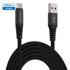 First Champion - USB Type-C to USB-A (Nylon Series) - 2M - TC2M-NL200 Black FC-TC2M-NL200-BLACK