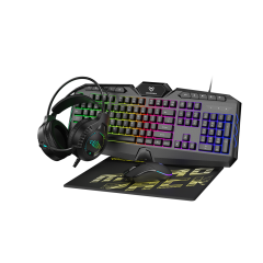 Micropack Athene Gaming Keyboard, Mouse, Mousepad, and Headset Combo GC-401-EN-BK
