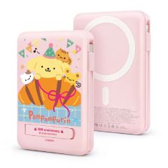 [3C Certified with QR Code] GARMMA - Sanrio 5-in-1 Magnetic Power Bank 10000mAh [Pompompurin] [Pink / White] GMA-5IN1-PP_ALL