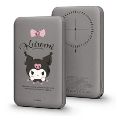 [3C Certified with QR Code] GARMMA - Sanrio Ultrathin Magnetic Wireless Power Bank 5000mAh [Kuromi] [Black / Pink] GMA-UT-KU_ALL