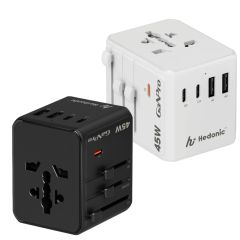 Hedonic - 5 Ports PD 3.0 45W GAN Pro Travel Adaptor (Black/White)
