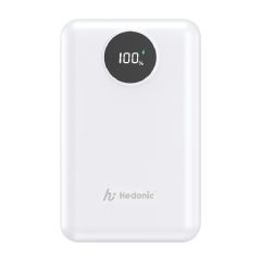 [3C Certified with QR Code] Hedonic - PD 3.0 22.5W Integrated USB-C & Lightning Cable 10000mAh Portable Battery [S35] [Black / White] CR-HEDON_PDCL10K_M