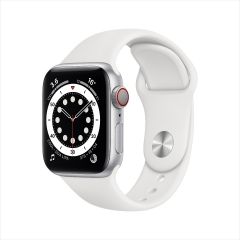 Apple Watch Series 6 GPS + 流動網絡 40mm 銀色鋁金屬錶殼配白色運動錶帶 2020