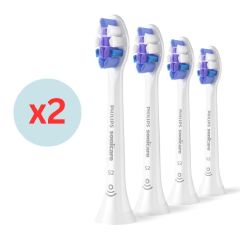 Philips - Sonicare HX6054/85 S2 Sensitive | Sonic toothbrush heads 4-pack (White) x2 HX6054-85x2_A
