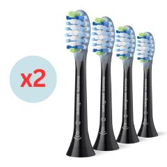 Philips - Sonicare HX9044/86 C3 Premium Plaque Defense | Sonic toothbrush heads 4-pack (Black) x2 HX9044-86x2_A