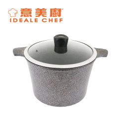 Ideale Chef - Korea SELECTED Die-Cast Aluminum Non-Stick High Stockpot with Glass Lid 24cm / 5.8L IC14324H