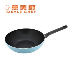 意美廚 - NATURAL PLUS 黑色易潔單柄炒鍋 - 藍色 (28厘米/30厘米)