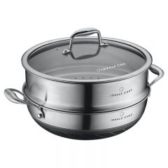 Ideale Chef - Mix 316 Stainless Steel 28CM Non Stick Functional Boiler With Steamer (IC90128S) IC90128S