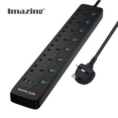 Imazing - IM1U7K-2C Surgetch 7 Socket /1USB/ 2TYPE C PD45W (BLACK) IM1U7K_2C