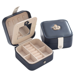 JK Lifestyle - Leather jewelry storage box (Blue/White/Pink) J0308-MO
