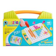 Puzzle Creative - 兒童電動螺絲批3D形狀拼圖STEM積木 (119件二合一套裝)