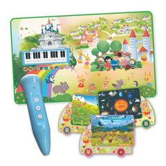 Mih - Montessori Babies Exclusive Music Castle Game Park Reading and Crawling Mat Learning Set (Reading Mat with Reading Pen and 9 Story Posters