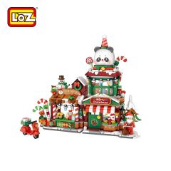 LOZ - 熊貓聖誕商店埸景迷你積木