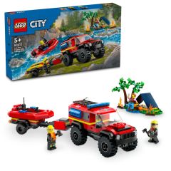 LEGO® - City 60412 4x4 Fire Engine with Rescue Boat (Toys