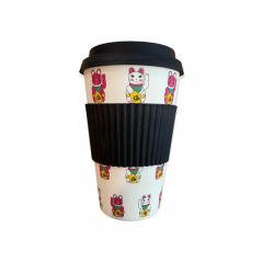 Banyan Breeze Collection - ‘Tung Choi Street’ - Lucky Cats Bamboo travel cup LFD191