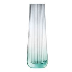 LSA - DUSK 百褶條子紋玻璃花瓶 20cm (綠灰色/ 粉紅灰色)