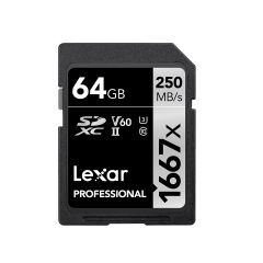 Lexar - Professional 1667X  SDXC UHS-II Card - 64GB LSD64GCB1667