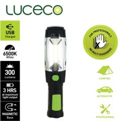 Luceco - USB Rechargeable LED 3W Swivel Torch Multiposition with Power Bank LILT30R65 inspection work lights LU-LILT30R65