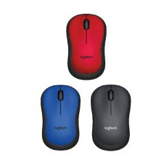 Logitech - M221 Silent Wireless Mouse (Blue / Charcoal / Red) M221_all