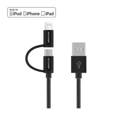 First Champion 2in1 microUSB Cable with MFi Lightning Adaptor Nylon Braided 100cm - MBLT-1M MBLT-1M