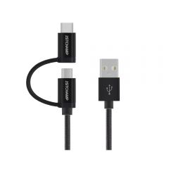 First Champion microUSB Cable & Type-C Adaptor 100cm Nylon Braided Cable - MBTC-1M MBTC-1M